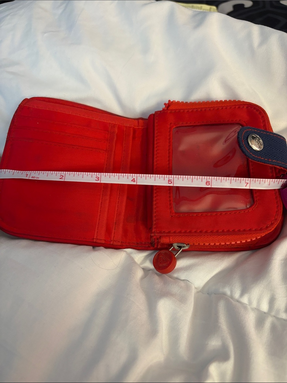 Roxy Denim Wallet with Red Floral Accent - Picture 5 of 8